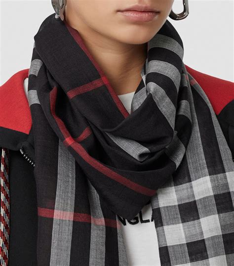 giant check print wool & silk scarf burberry|lightweight check wool scarf.